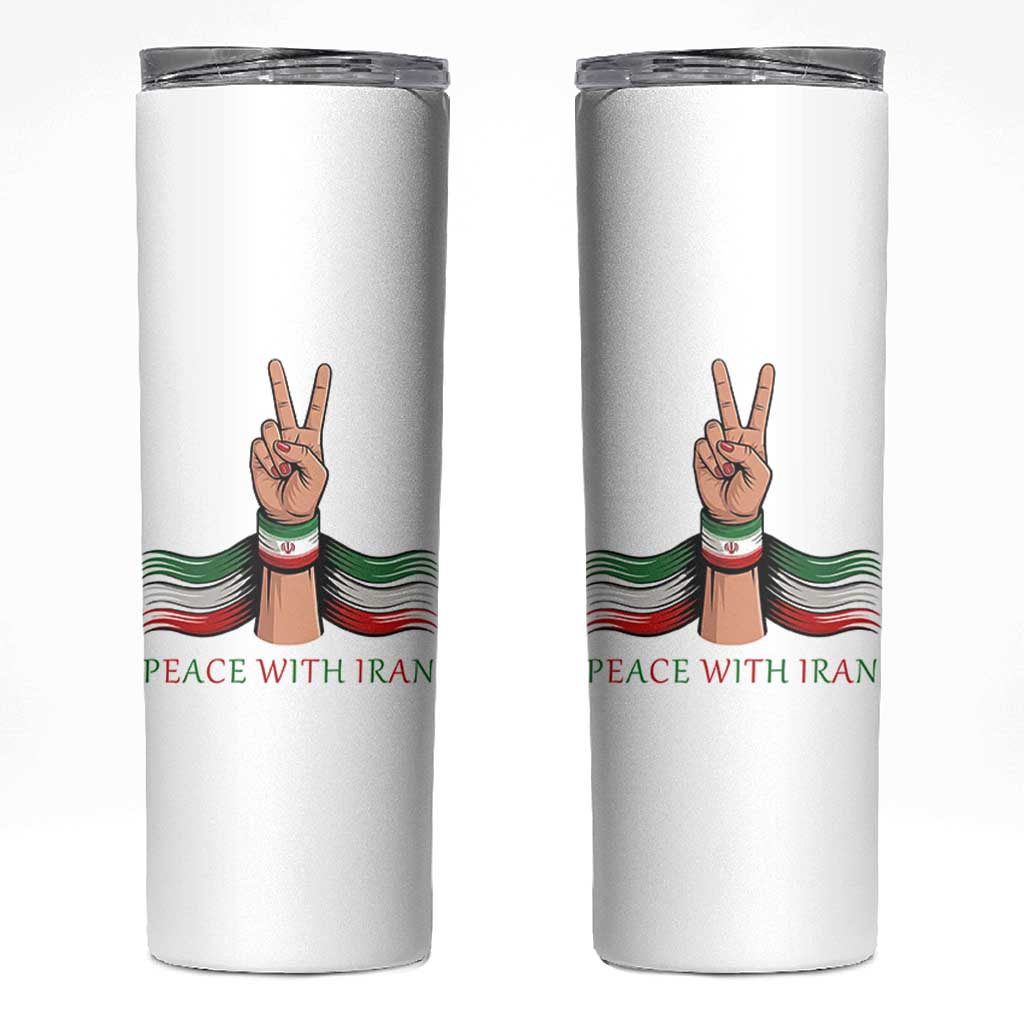 Peace With Iran Skinny Tumbler Support Iranian People For Peace