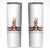 Peace With Iran Skinny Tumbler Support Iranian People For Peace