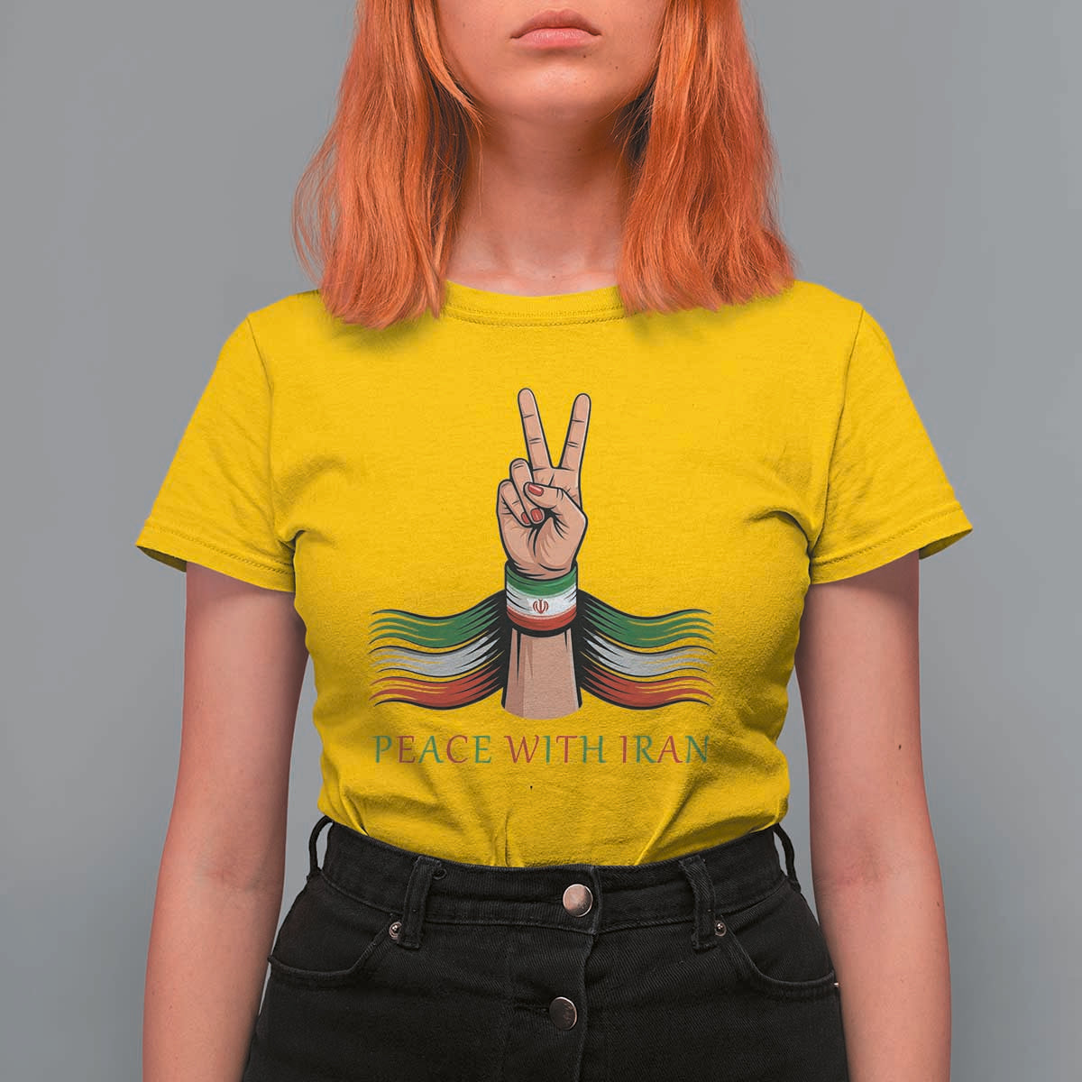 Peace With Iran T Shirt For Women Support Iranian People For Peace