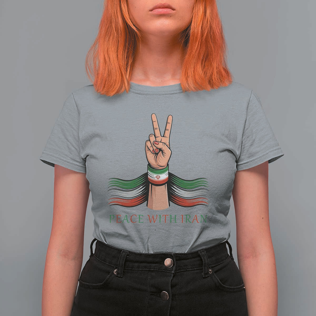 Peace With Iran T Shirt For Women Support Iranian People For Peace