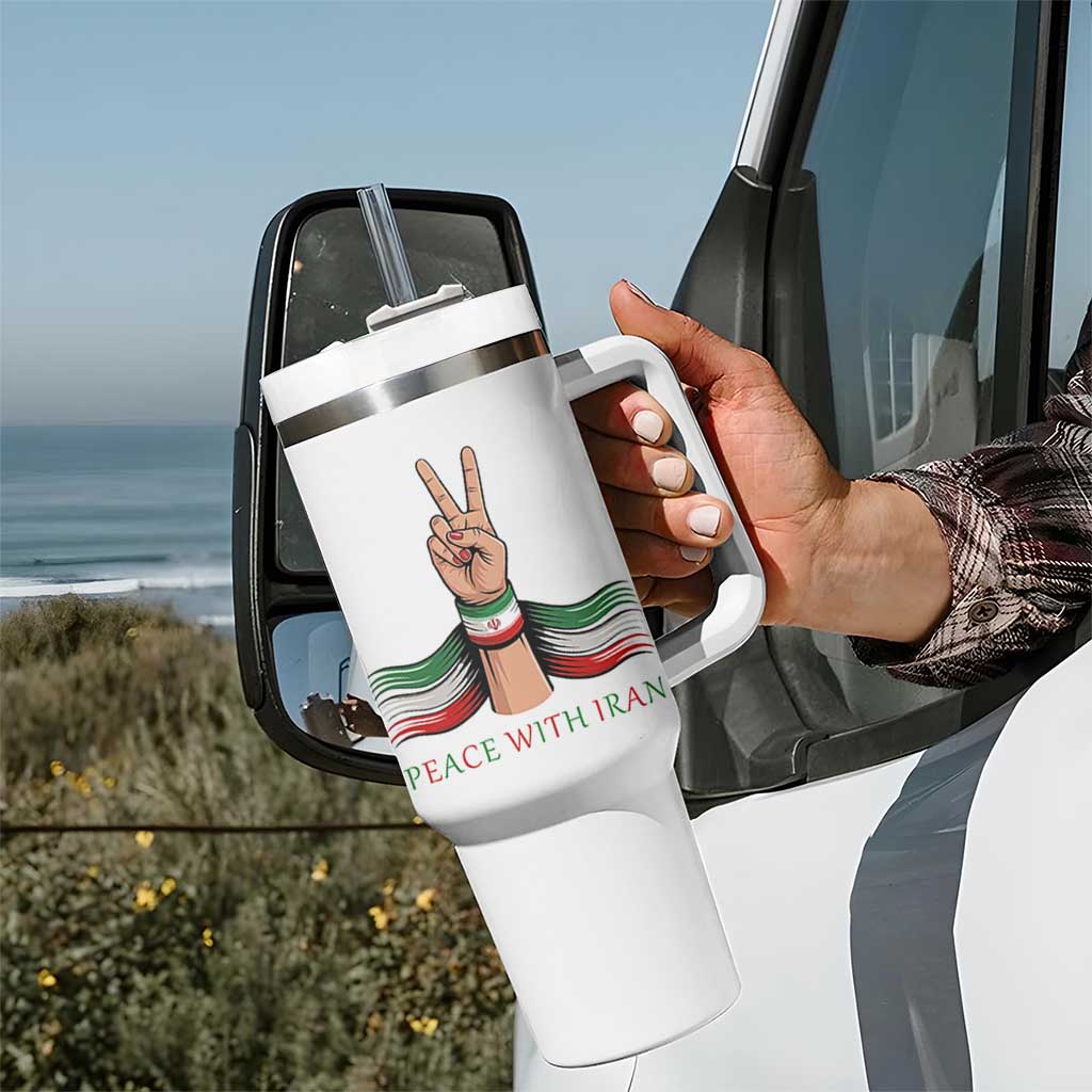 Peace With Iran Tumbler With Handle Support Iranian People For Peace