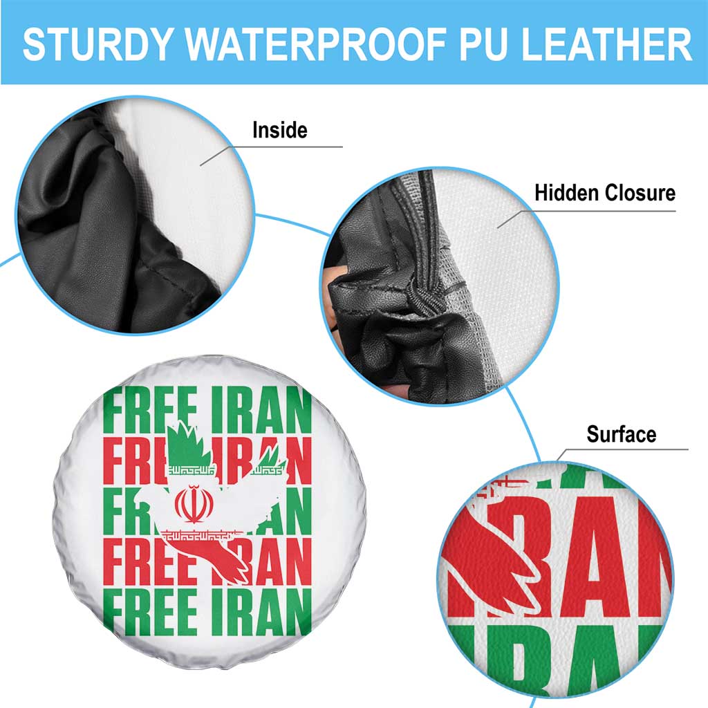 Freedom Dove Flag Spare Tire Cover Peaceful Iran Support