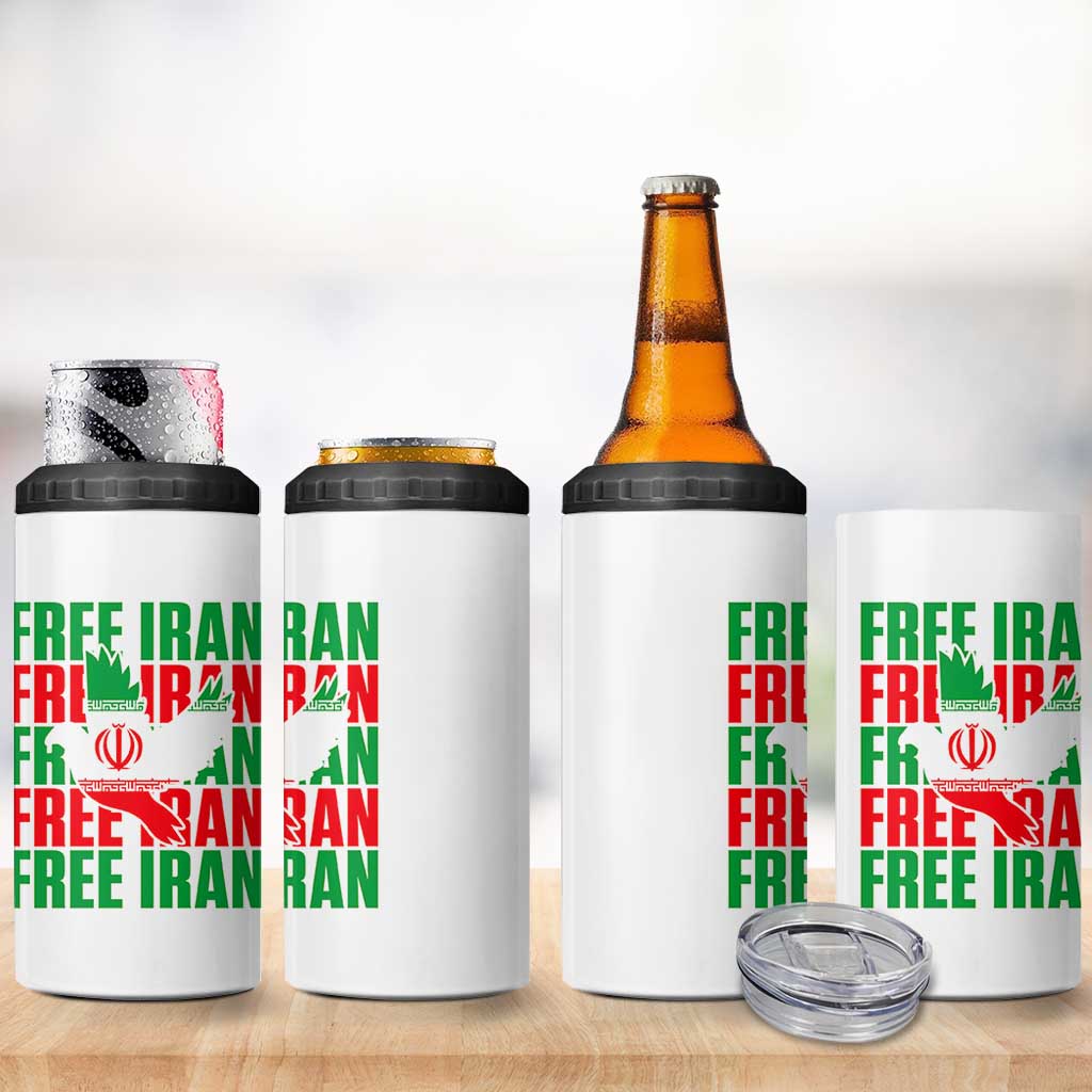 Freedom Dove Flag 4 in 1 Can Cooler Tumbler Peaceful Iran Support