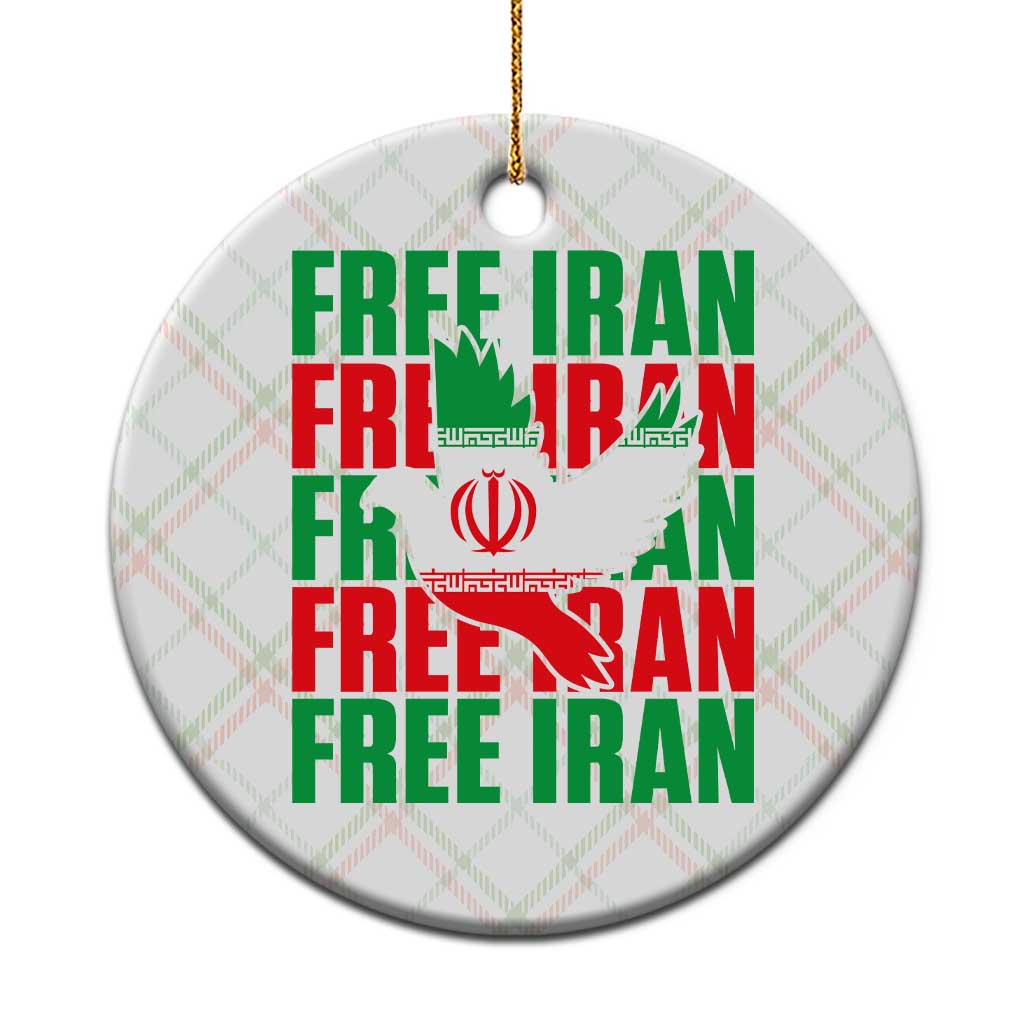 Freedom Dove Flag Ceramic Ornament Peaceful Iran Support