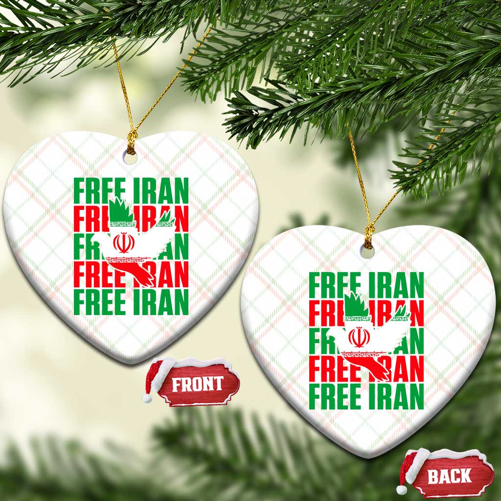 Freedom Dove Flag Ceramic Ornament Peaceful Iran Support