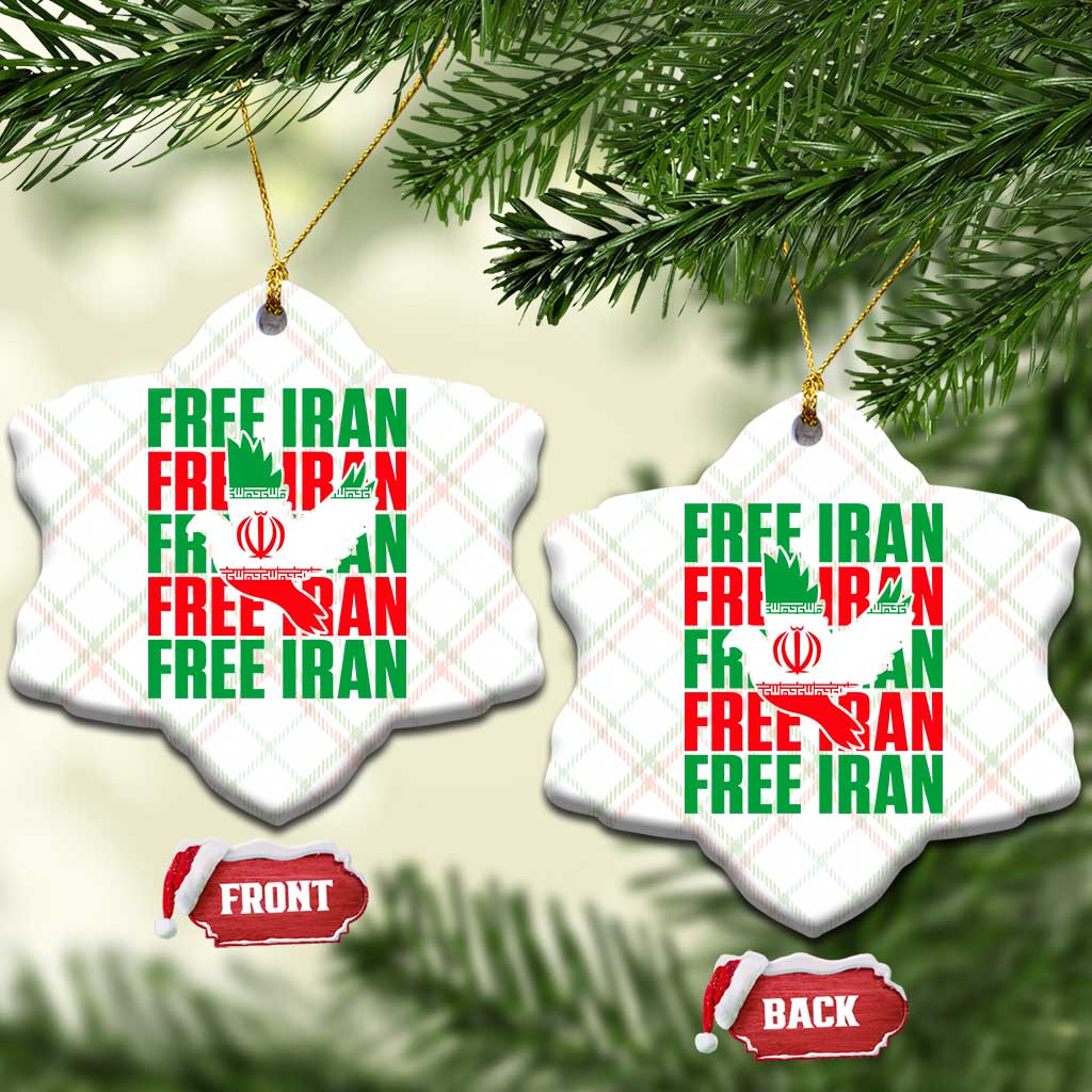 Freedom Dove Flag Ceramic Ornament Peaceful Iran Support