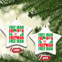 Freedom Dove Flag Ceramic Ornament Peaceful Iran Support