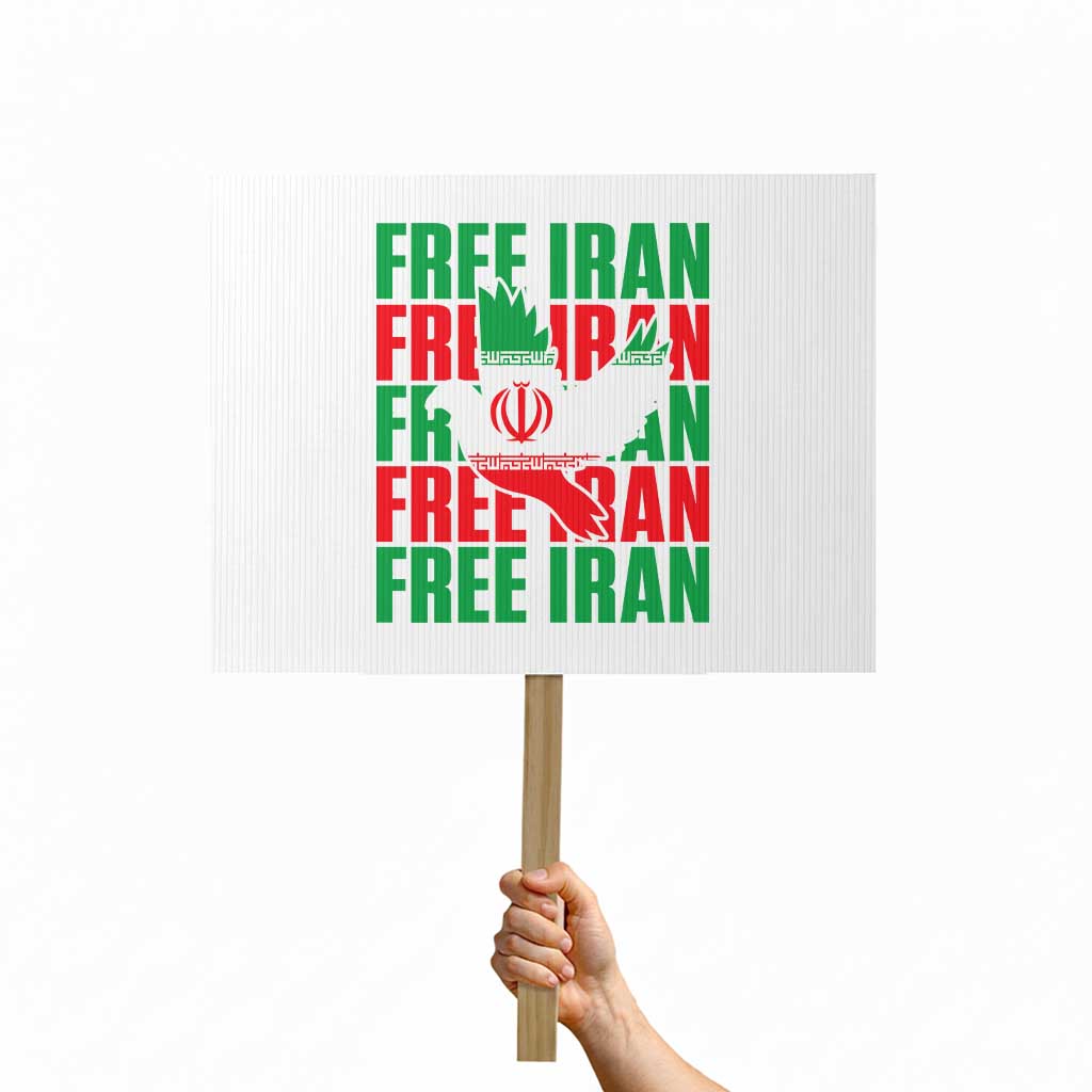 Freedom Dove Flag Protest Sign Peaceful Iran Support