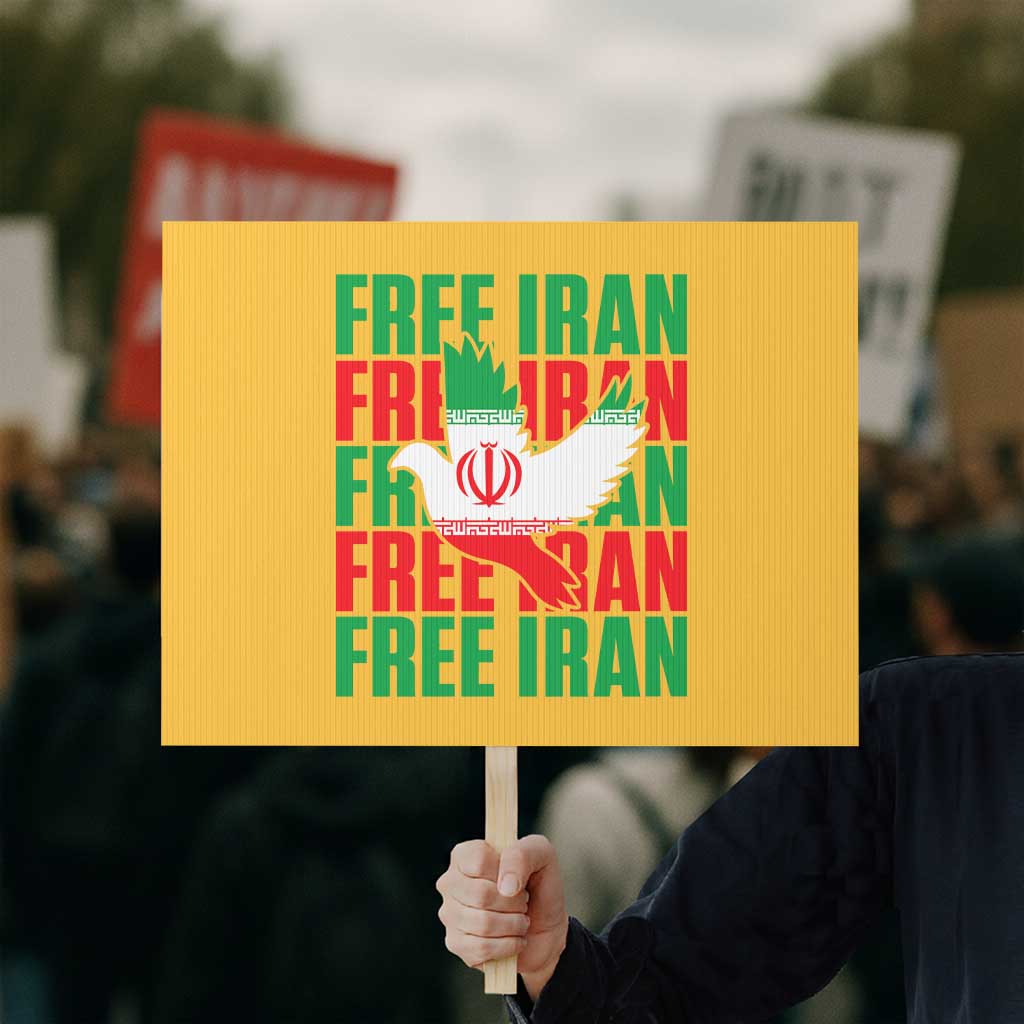 Freedom Dove Flag Protest Sign Peaceful Iran Support