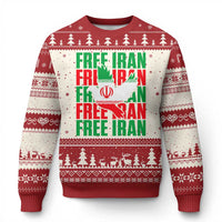 Freedom Dove Flag Ugly Christmas Sweater Peaceful Iran Support