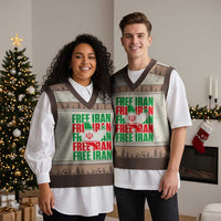 Freedom Dove Flag V-Neck Knit Sweater Vest Peaceful Iran Support