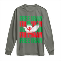 Freedom Dove Flag Long Sleeve Shirt Peaceful Iran Support