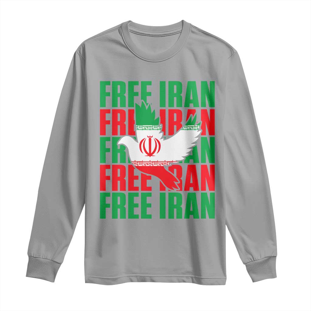 Freedom Dove Flag Long Sleeve Shirt Peaceful Iran Support