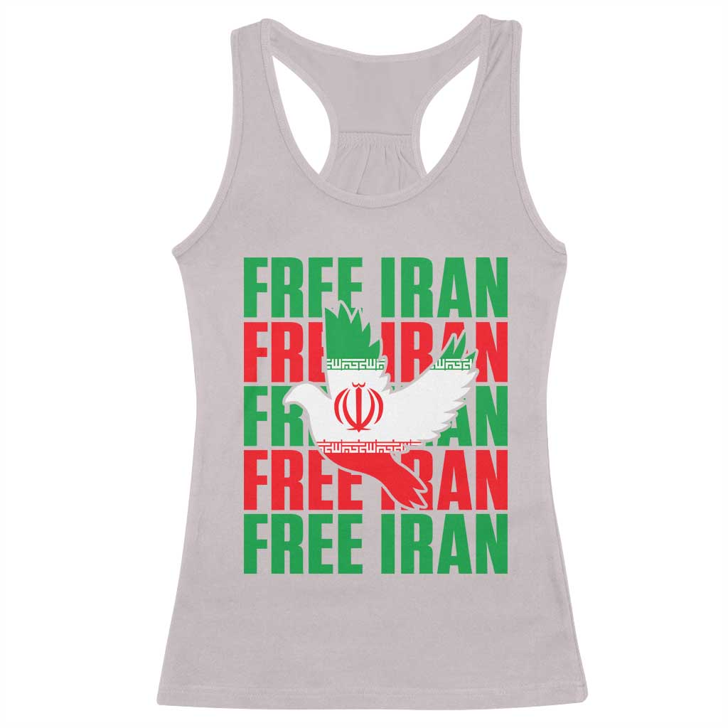 Freedom Dove Flag Racerback Tank Top Peaceful Iran Support