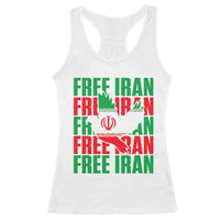 Freedom Dove Flag Racerback Tank Top Peaceful Iran Support