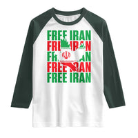 Freedom Dove Flag Raglan Shirt Peaceful Iran Support
