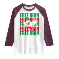 Freedom Dove Flag Raglan Shirt Peaceful Iran Support