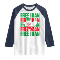 Freedom Dove Flag Raglan Shirt Peaceful Iran Support