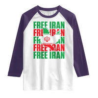 Freedom Dove Flag Raglan Shirt Peaceful Iran Support