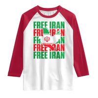 Freedom Dove Flag Raglan Shirt Peaceful Iran Support