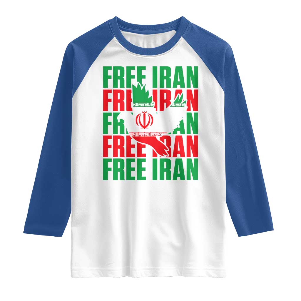Freedom Dove Flag Raglan Shirt Peaceful Iran Support