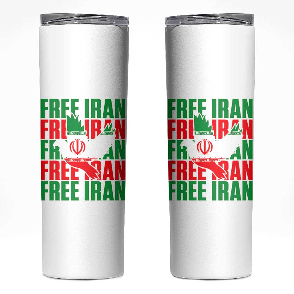 Freedom Dove Flag Skinny Tumbler Peaceful Iran Support