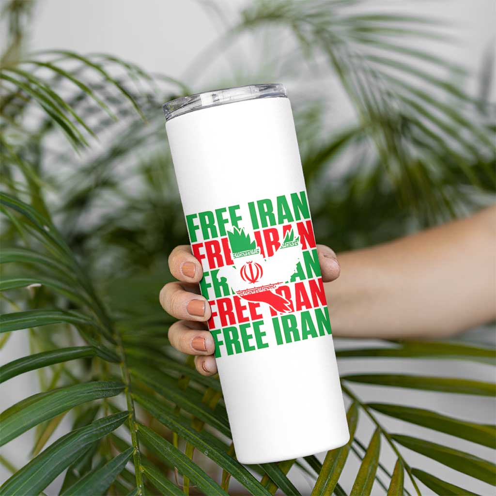 Freedom Dove Flag Skinny Tumbler Peaceful Iran Support