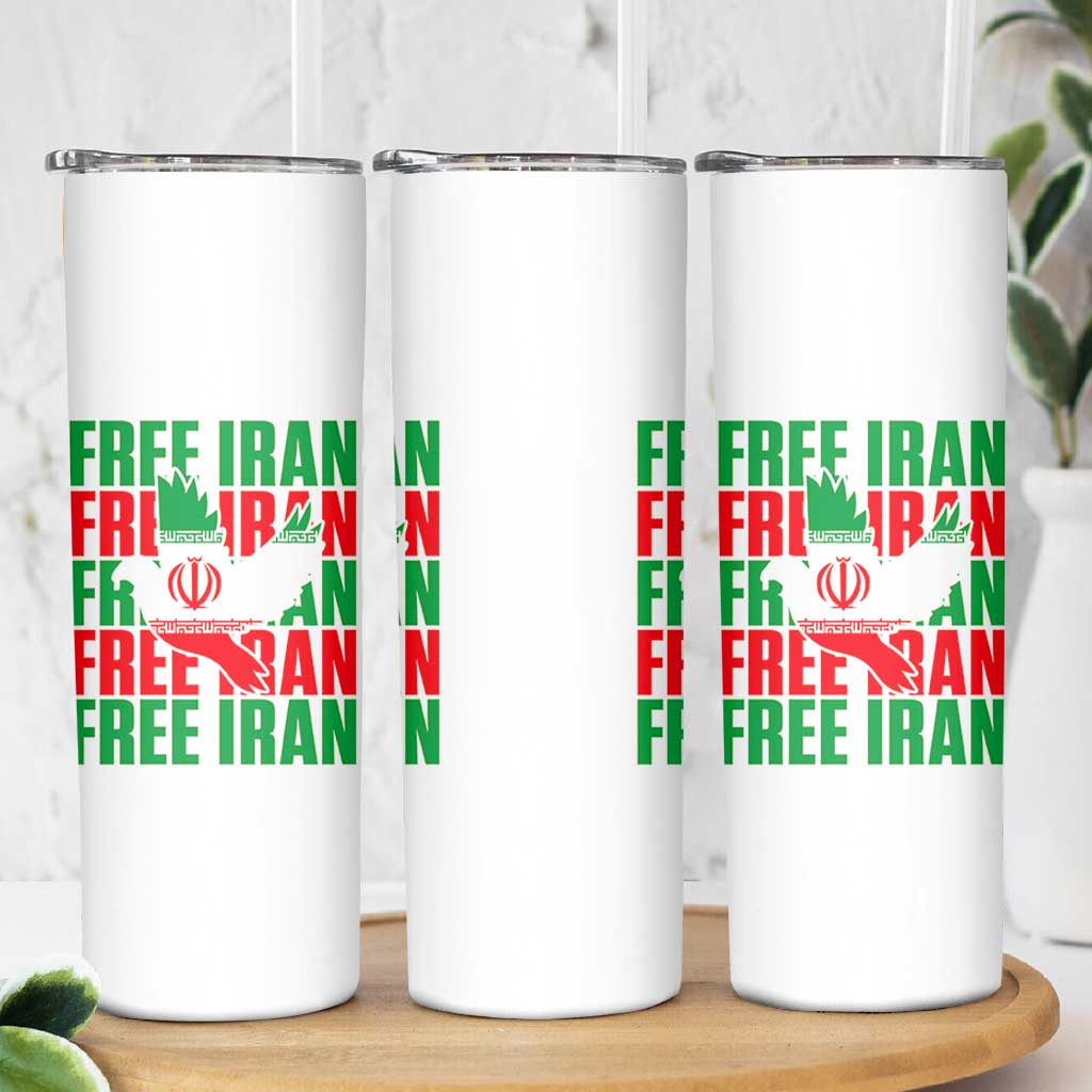 Freedom Dove Flag Skinny Tumbler Peaceful Iran Support