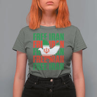 Freedom Dove Flag T Shirt For Women Peaceful Iran Support