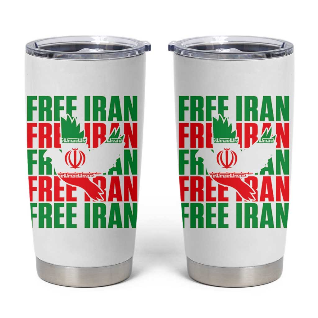 Freedom Dove Flag Tumbler Cup Peaceful Iran Support