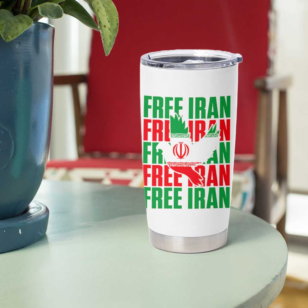 Freedom Dove Flag Tumbler Cup Peaceful Iran Support