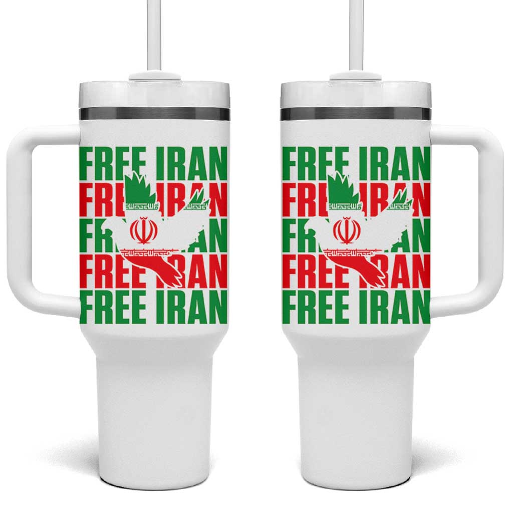Freedom Dove Flag Tumbler With Handle Peaceful Iran Support