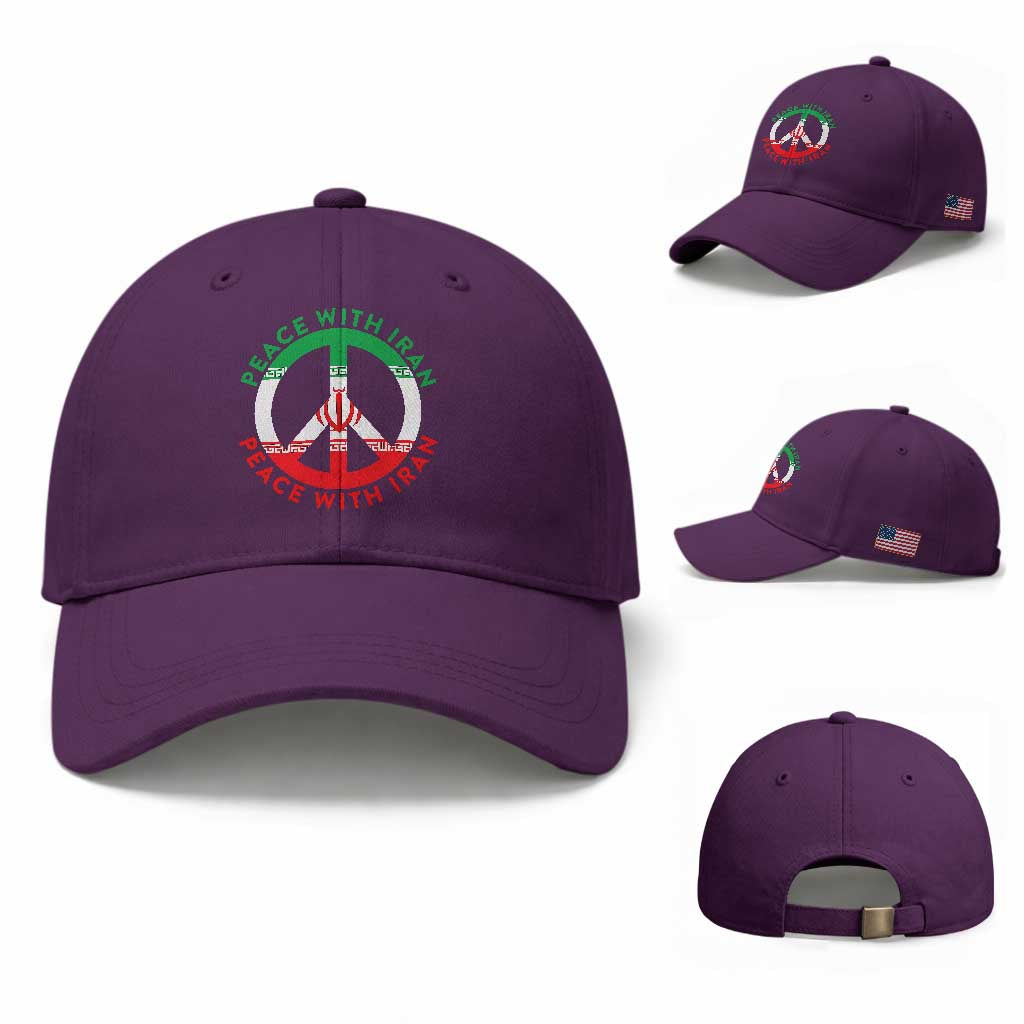 Peace With Iran Baseball Cap Not War In Middle East