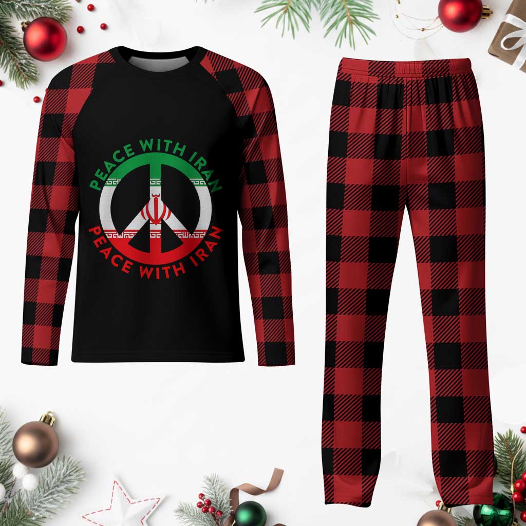 Peace With Iran Plaid Pajama Set Not War In Middle East