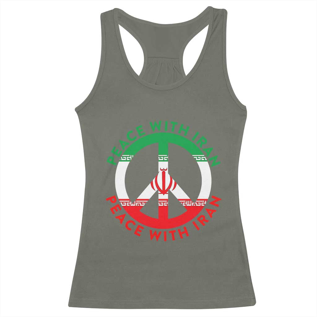 Peace With Iran Racerback Tank Top Not War In Middle East
