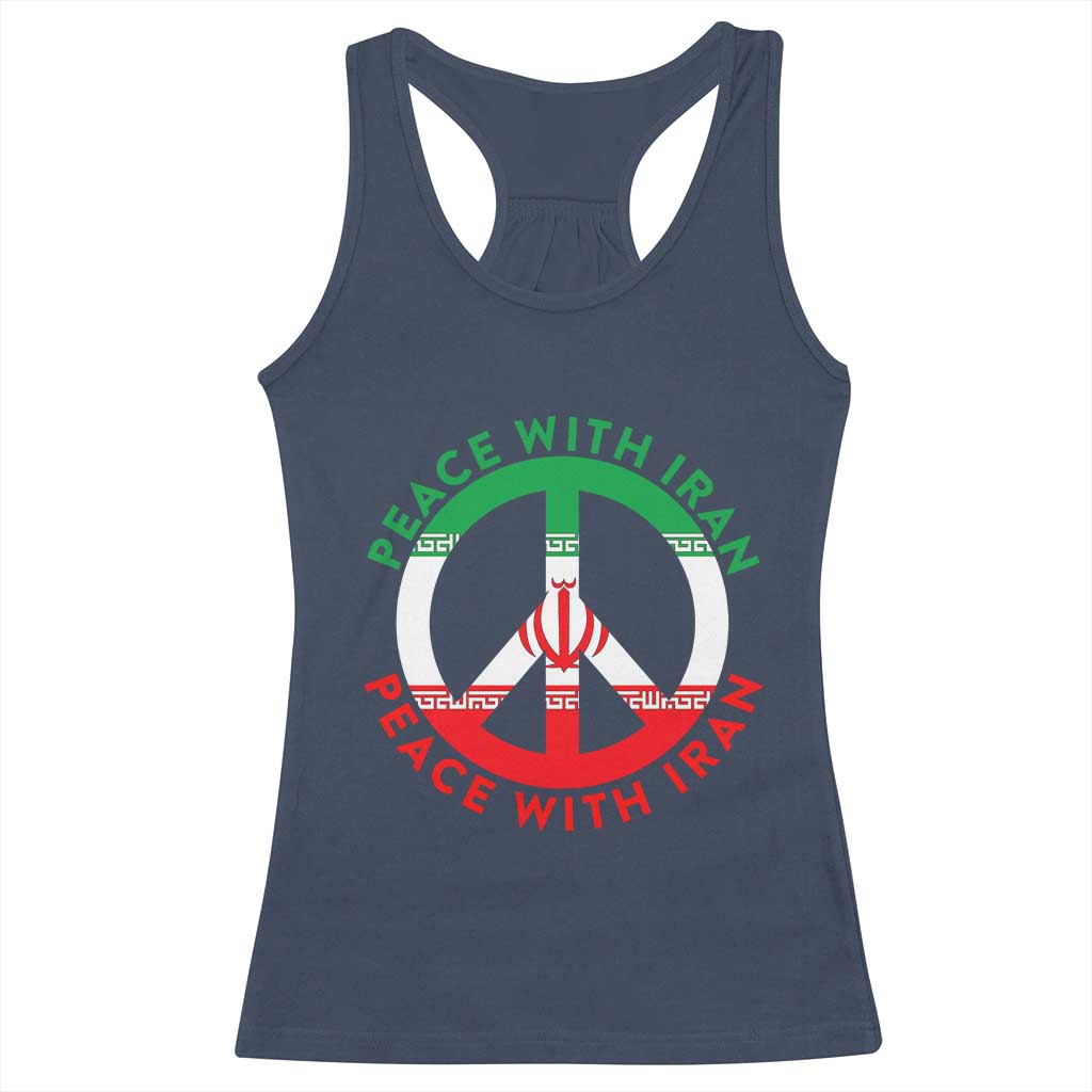 Peace With Iran Racerback Tank Top Not War In Middle East