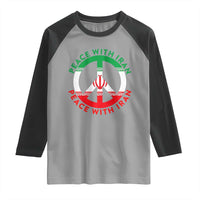 Peace With Iran Raglan Shirt Not War In Middle East