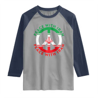 Peace With Iran Raglan Shirt Not War In Middle East