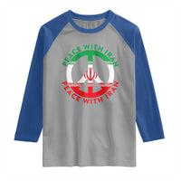 Peace With Iran Raglan Shirt Not War In Middle East