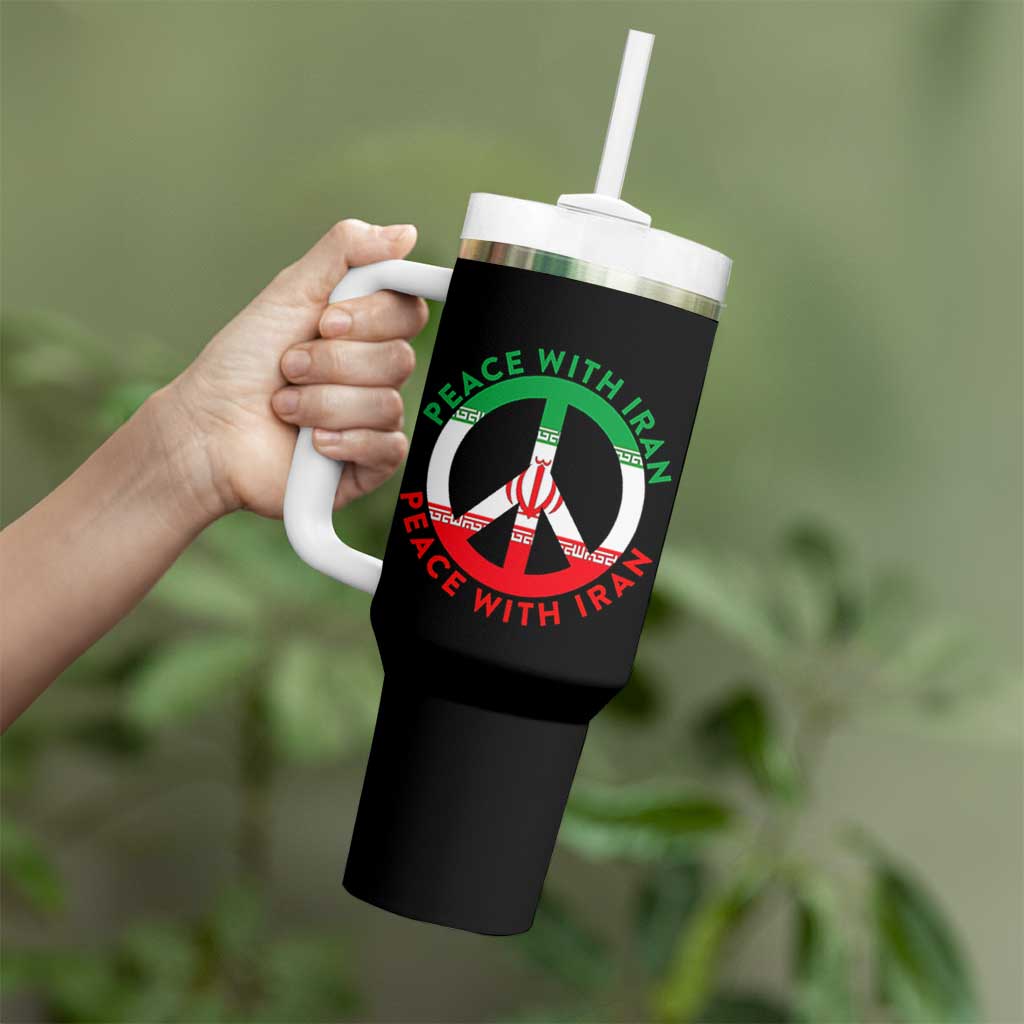 Peace With Iran Tumbler With Handle Not War In Middle East
