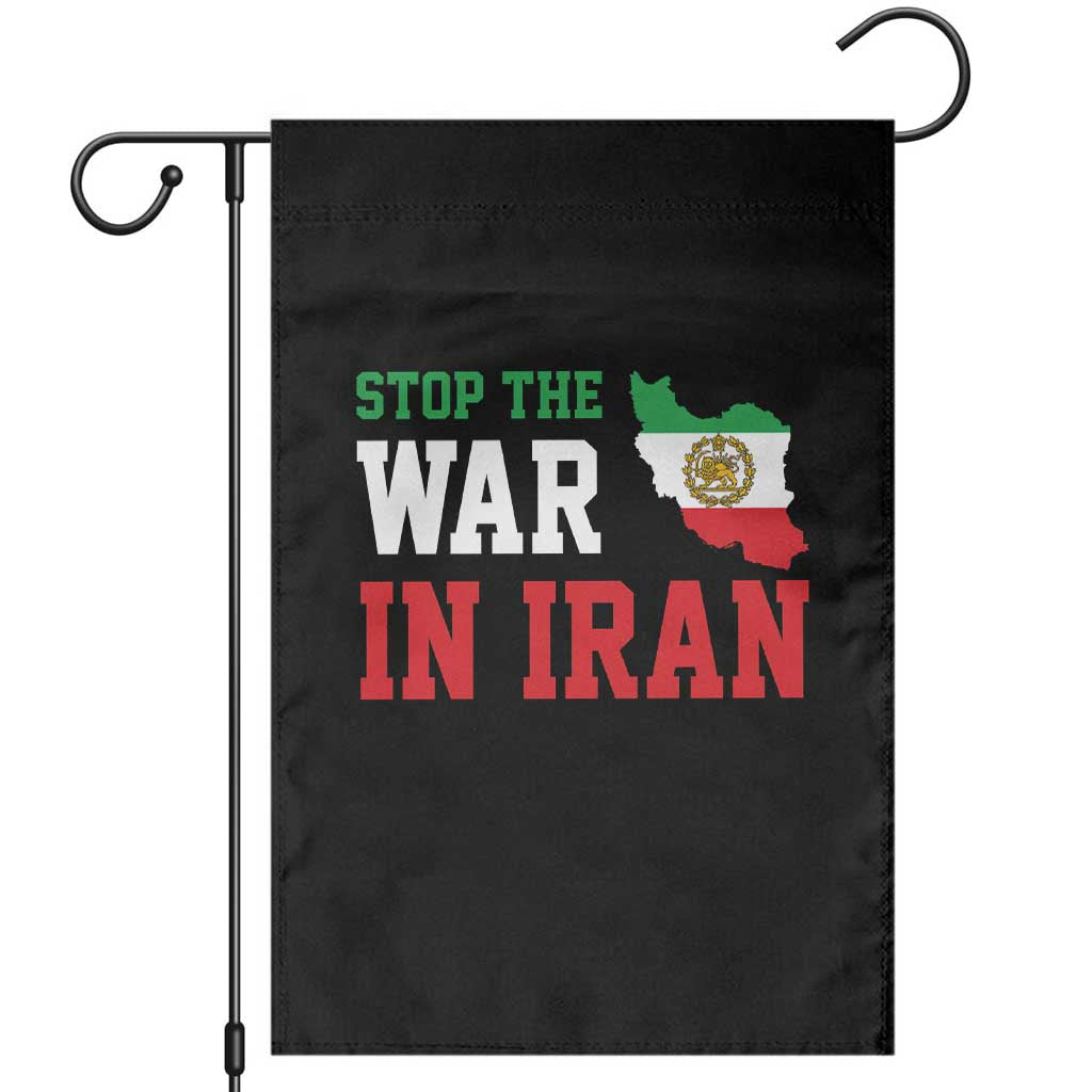 Stop The War In Iran Garden Flag Iran Freedom Protest