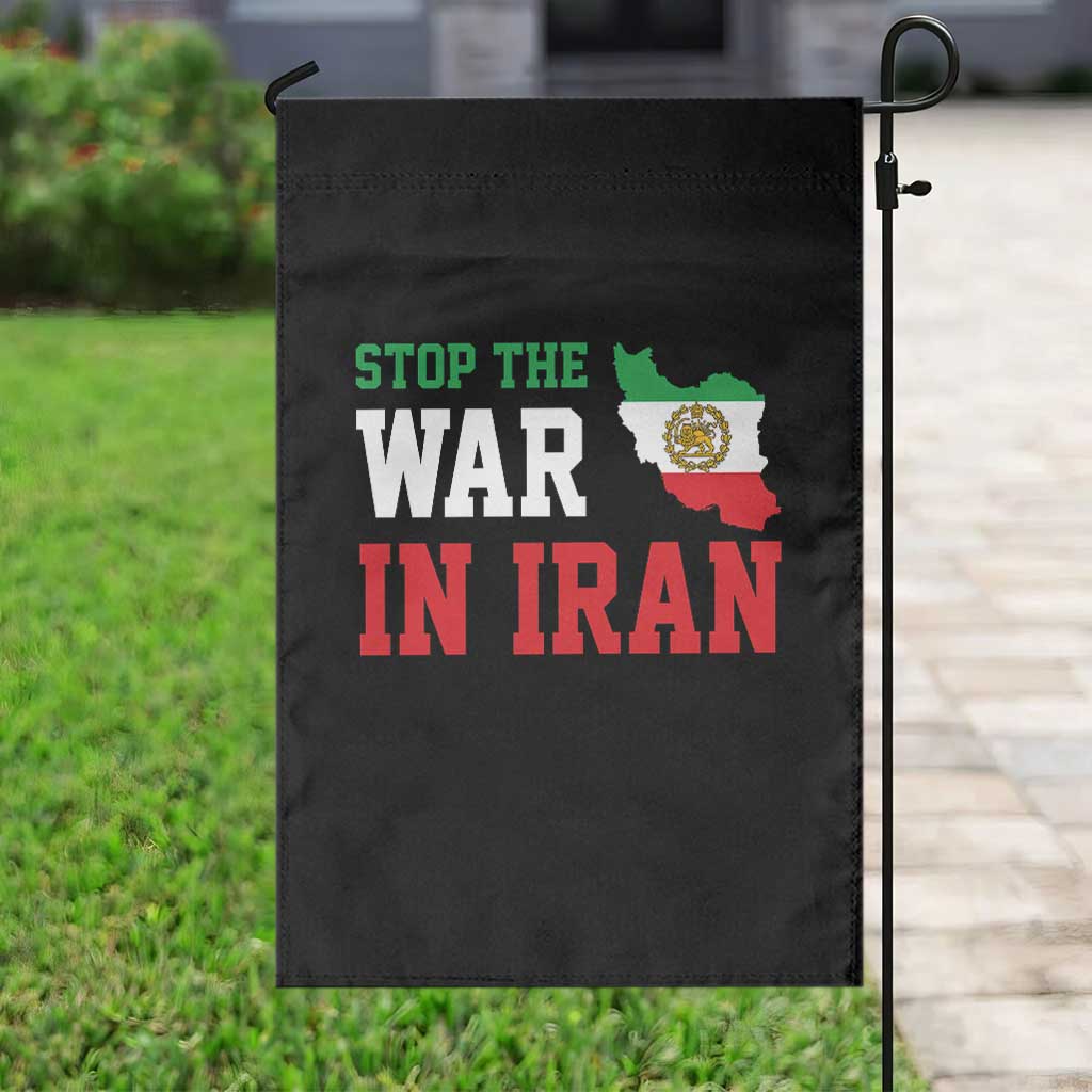 Stop The War In Iran Garden Flag Iran Freedom Protest
