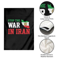 Stop The War In Iran Garden Flag Iran Freedom Protest