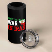 Stop The War In Iran 4 in 1 Can Cooler Tumbler Iran Freedom Protest
