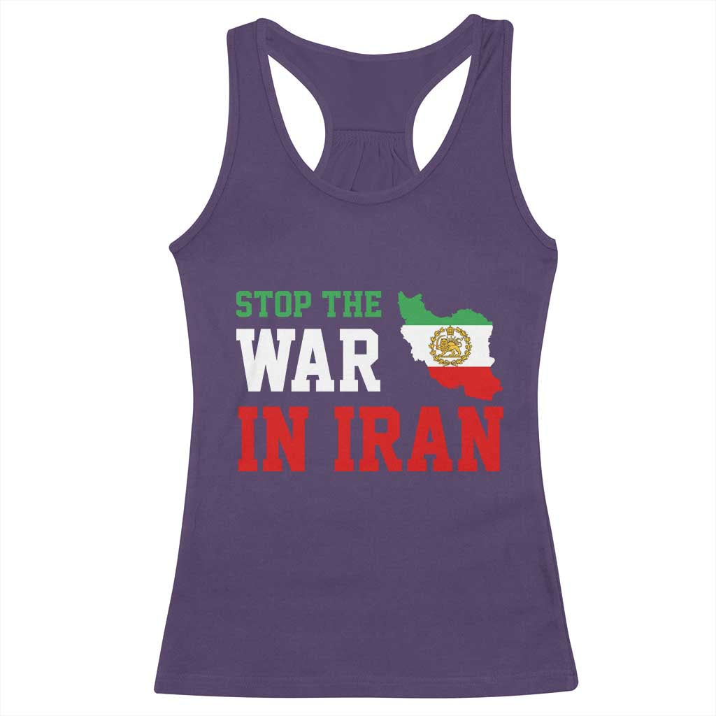 Stop The War In Iran Racerback Tank Top Iran Freedom Protest