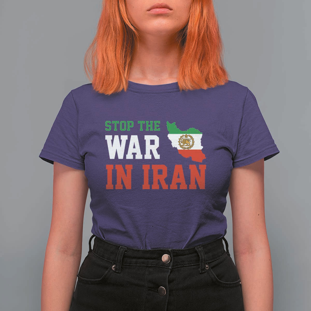 Stop The War In Iran T Shirt For Women Iran Freedom Protest