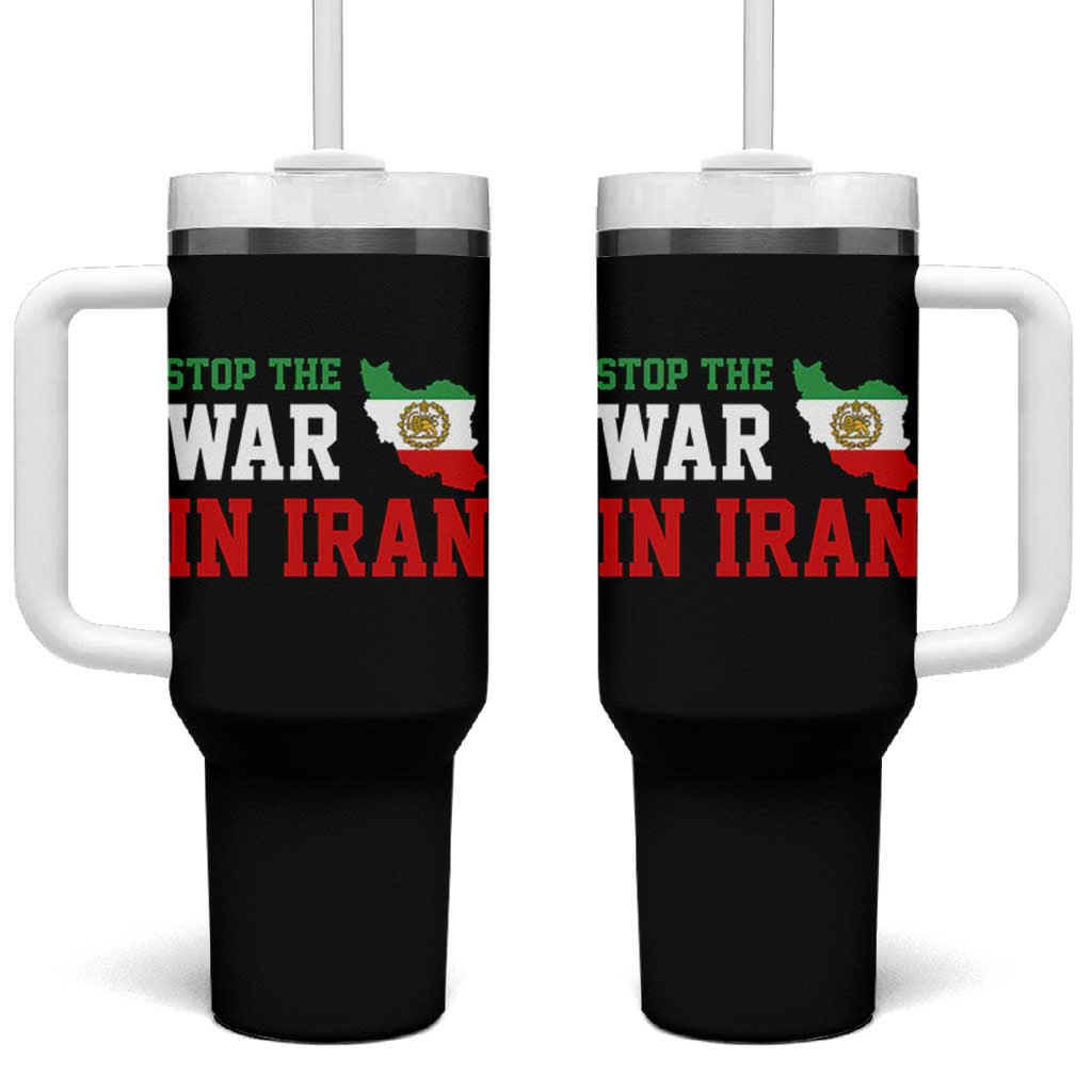 Stop The War In Iran Tumbler With Handle Iran Freedom Protest