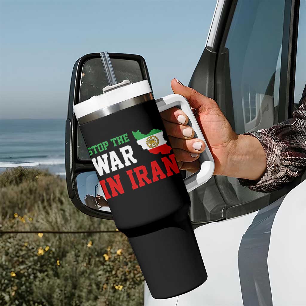 Stop The War In Iran Tumbler With Handle Iran Freedom Protest