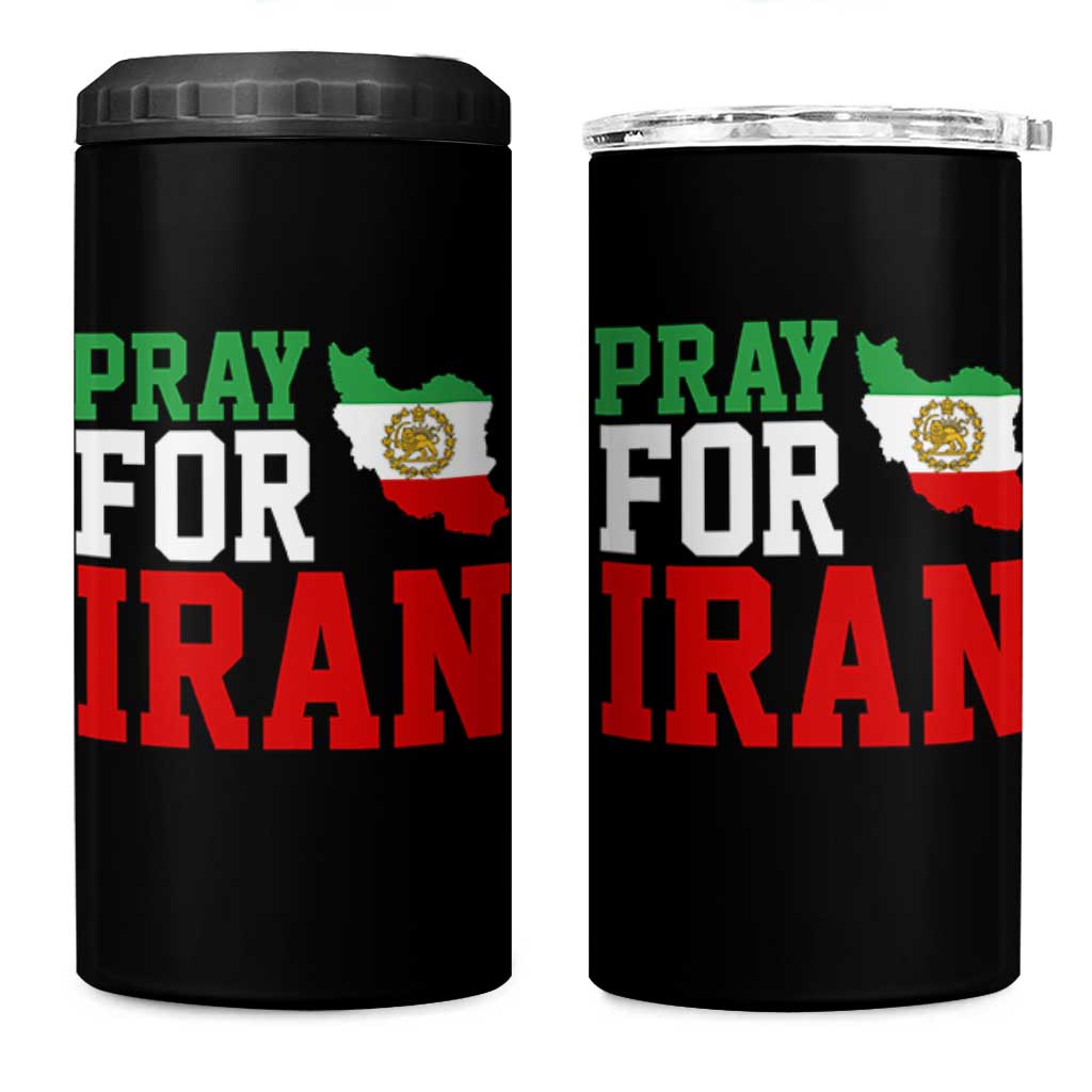 Pray For Iran 4 in 1 Can Cooler Tumbler Anti War Protest Apparel Gift