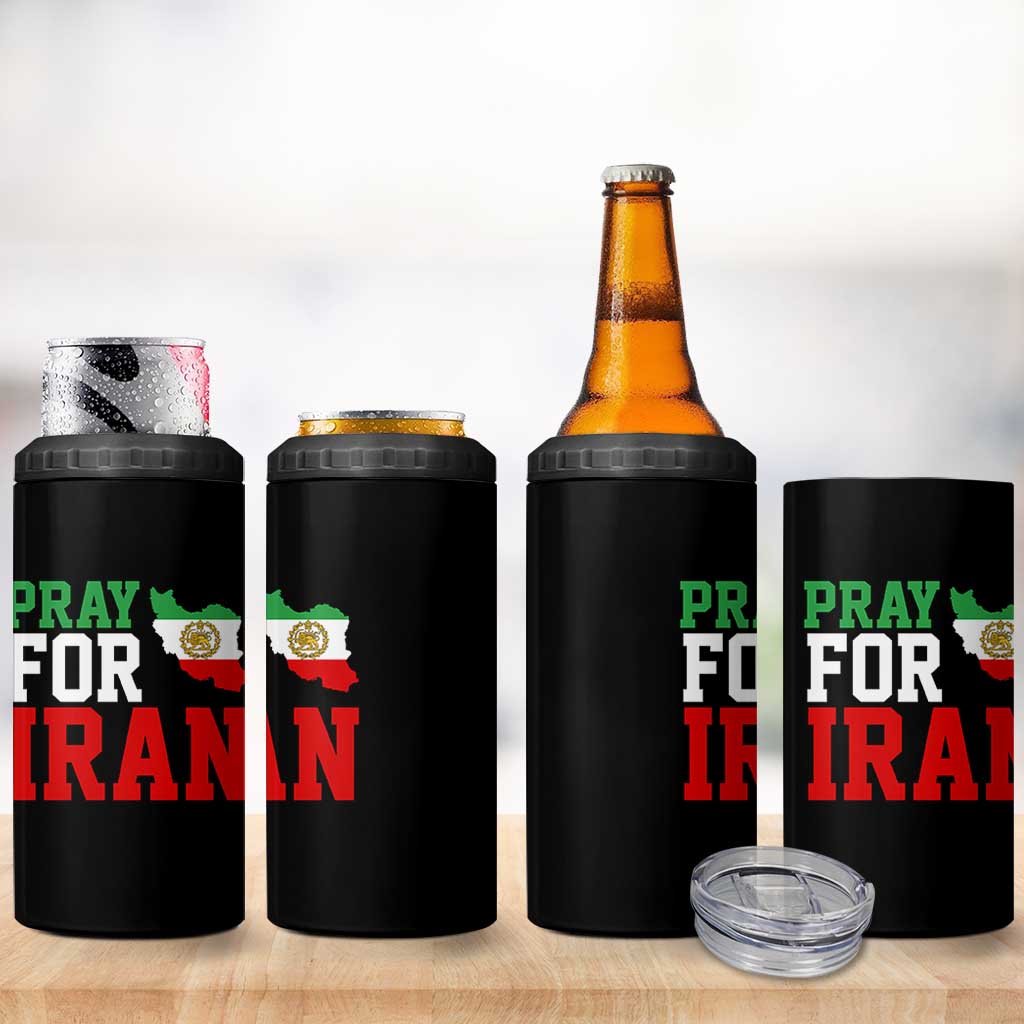 Pray For Iran 4 in 1 Can Cooler Tumbler Anti War Protest Apparel Gift